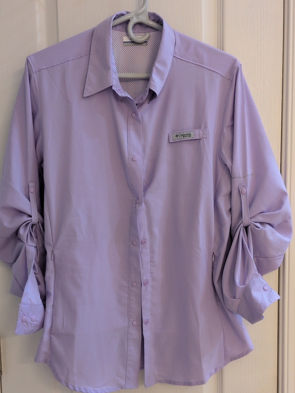 Columbia Lilac Roll-Tab Long-Sleeve Button Down Shirt